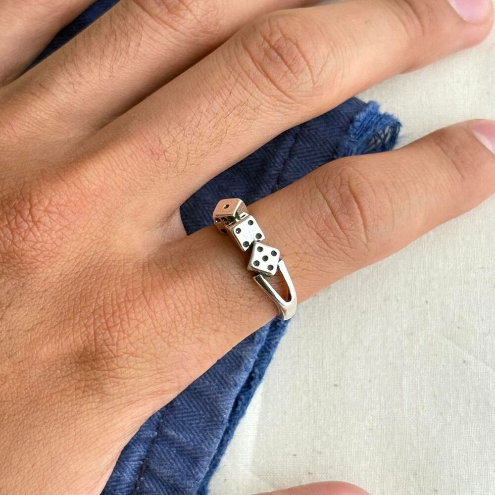 dice stack silver ring - Picture 7 of 8